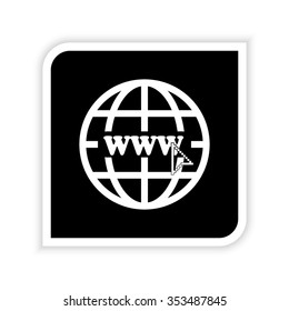 Internet -  white vector icon