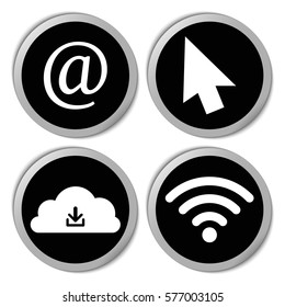 Internet and wi fi icons - vector stickers  set