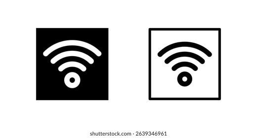 An internet or WiFi facility icon, essential for indicating connectivity, hotspot, hotel amenities, and digital services.