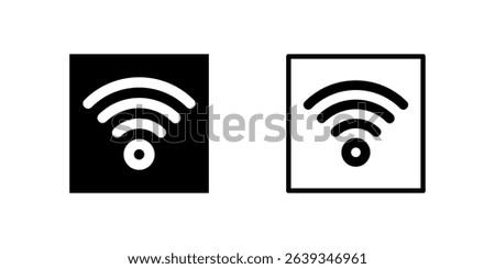 An internet or WiFi facility icon, essential for indicating connectivity, hotspot, hotel amenities, and digital services.