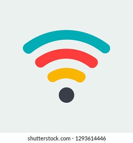 internet wifi icon color vector. wireless mobile illustration
