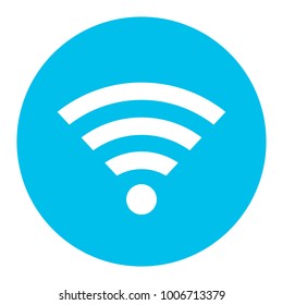 Internet wifi round button isolated on white background