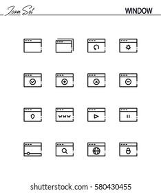Internet window flat icon set. Collection of high quality outline symbols for web design, mobile app. Internet page vector thin line icons or logo.