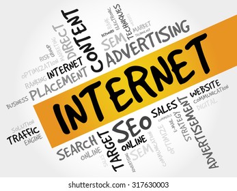 INTERNET word cloud, business concept