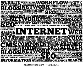 INTERNET word cloud, business concept