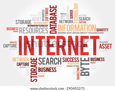 Internet word cloud, business concept