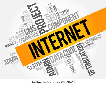 INTERNET word cloud collage, business concept background
