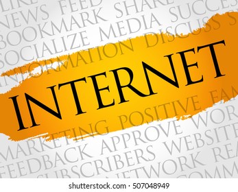 Internet word cloud collage, business concept background