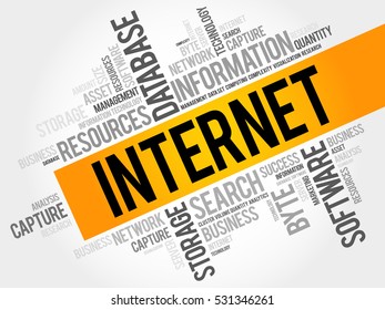 INTERNET word cloud collage, business concept background