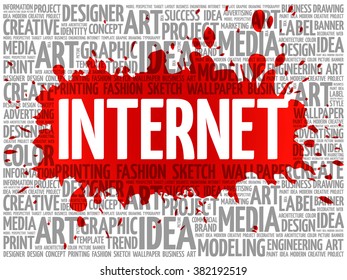 INTERNET word cloud, creative business concept background