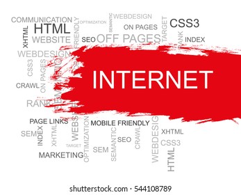 Internet Word Cloud, Design and Internet Concept