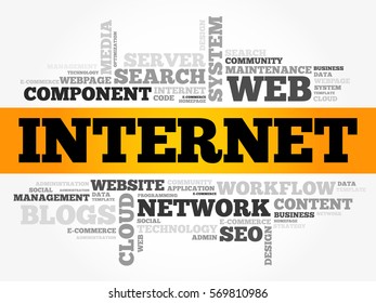 INTERNET word cloud, technology business concept background
