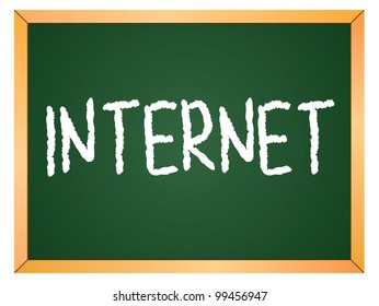 "internet" word written on chalkboard