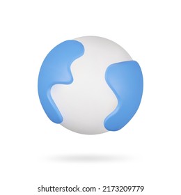 Internet, world globe 3d icon. Isolated object on a transparent background