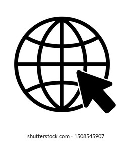 Internet world icon Design. Go to web Icon in trendy flat style design. Vector illustration.