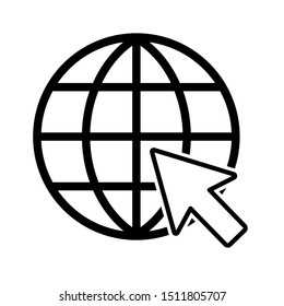 Internet world icon design. Go to web Icon in trendy style design. Vector illustration.