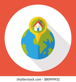 internet world location flat icon