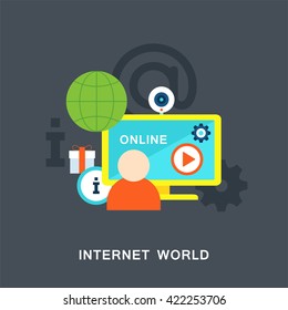 Internet world vector picture
