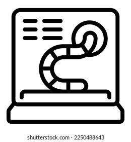 Internet worm icon outline vector. Cyber data. Online email