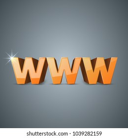 Internet, www, web 3d realistic icon.Vector eps 10.