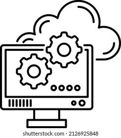 Internet-based network service Vector Icon Design, Cloud computing Symbol, Client server model Sign, Web Hosting and Edge device stock illustration, SysOps or devops Administrators Concept,