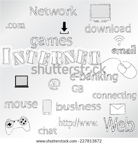 Internet.Conection.Comunication.Internet symbols . Business .