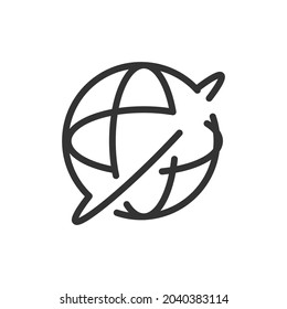 Internetional line icon. Web symbol for web and apps. Sign design in outline style. Internetional stroke object.