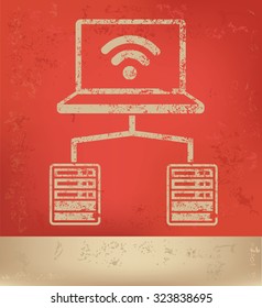 Internet,Networking design on red background, grunge vector