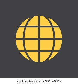 Internet,web,globe flat simple style icon. Vector EPS8