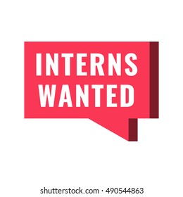 Interns wanted. Flat vector illustration on white background. Can be used business company.