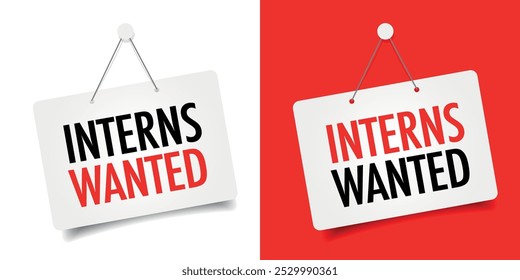Interns wanted on door sign 