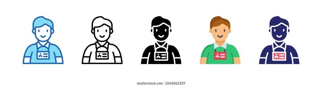 Internship Badge Multiple Style Icon Set Collection.