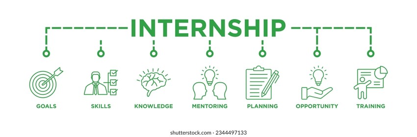 Internship Banner Web Icon Vector	