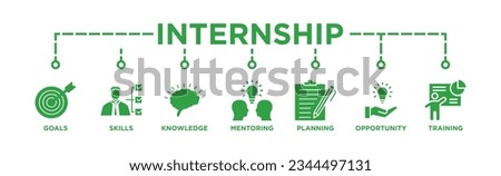 Internship Banner Web Icon Vector	