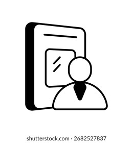 Internship Black Glyph Vector Icon