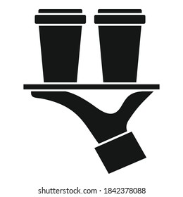 Internship coffee cup tray icon. Simple illustration of internship coffee cup tray vector icon for web design isolated on white background