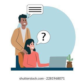 Ilustración de concepto de pasantías Vector con fondo blanco.