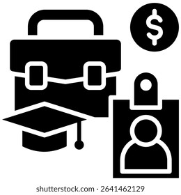 Internship Experience Icon Glyph Vector Illustration