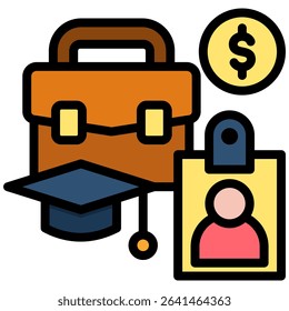 Internship Experience Icon Lineal Color Vector Illustration