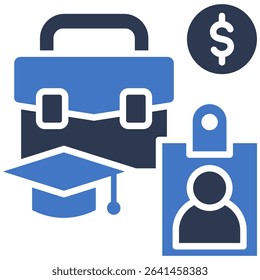 Internship Experience Icon Mixed Vector Illustration