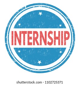 Internship grunge rubber stamp on white background, vector illustration
