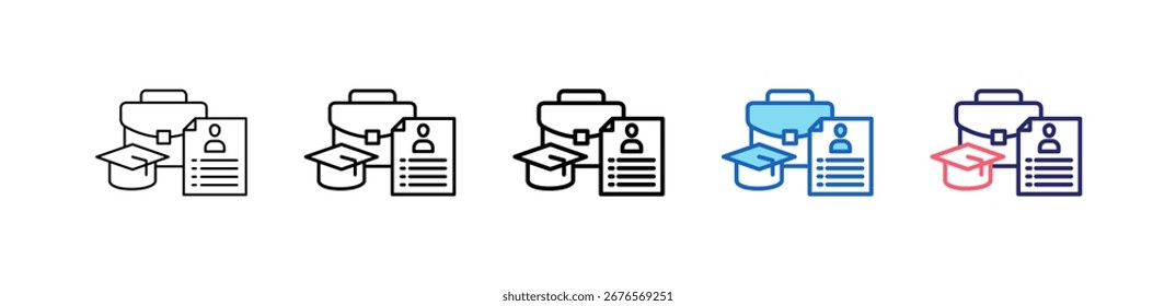Internship Icon In 5 Different Styles Set Collection.