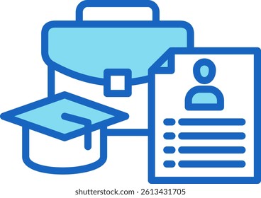 Internship Icon Blue Vector Illustration