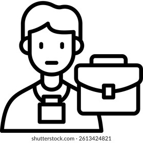 Internship Icon Line Vector Illustration