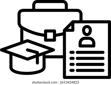 Internship Icon Line Vector Illustration