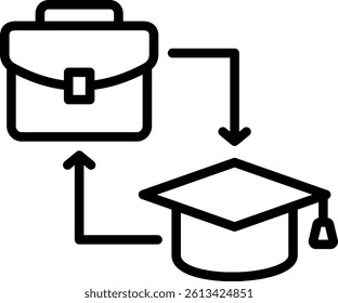 Internship Icon Line Vector Illustration