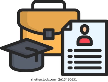 Internship Icon Lineal Color Vector Illustration
