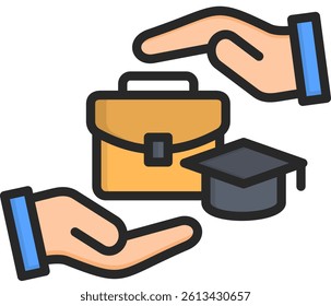 Internship Icon Lineal Color Vector Illustration