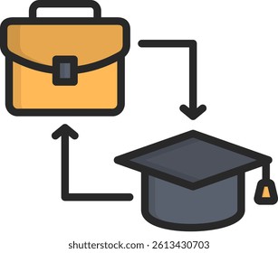 Internship Icon Lineal Color Vector Illustration