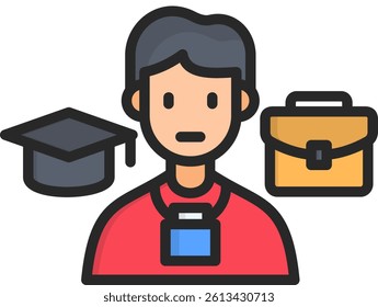 Internship Icon Lineal Color Vector Illustration